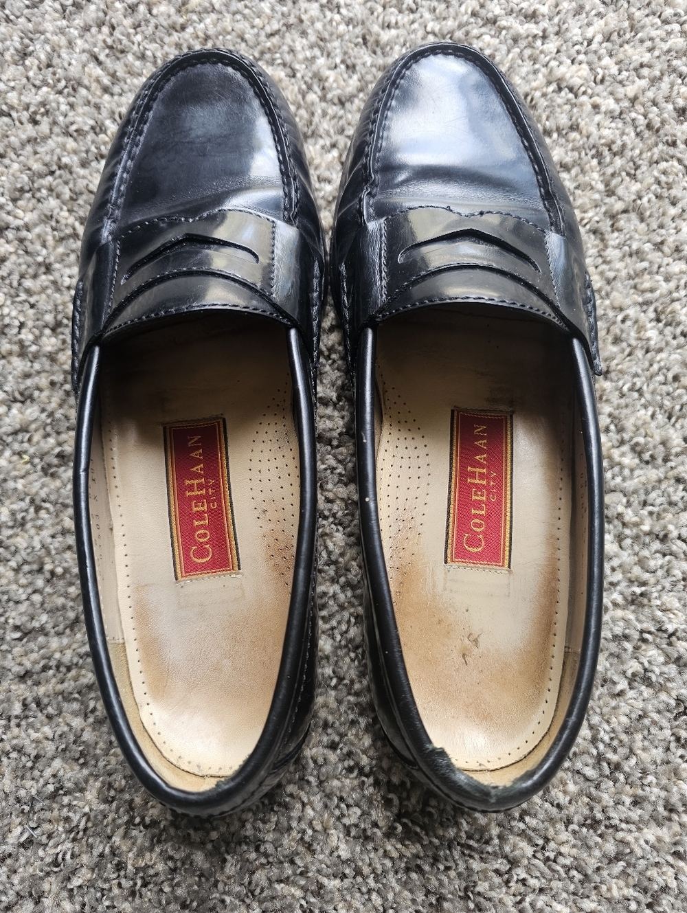 Cole Haan Men’s Black Penny Loafers # The Bottem Of The Sole Need To Repair.